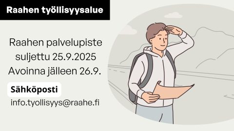 Piirretty henkilö tähyilee kartta kädessä.