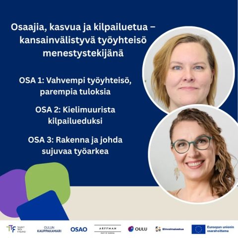 TalentTrek-valmennussarjan ohjelma, vieressä valmentajien kuvat ja alla yhteistyökumppaneiden logot.